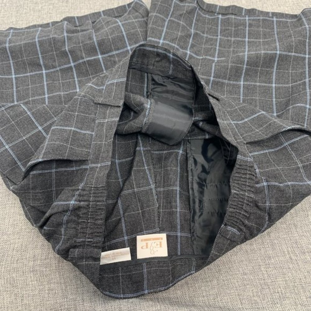 Women's EP Pro Plaid Golf Shorts Gray & Blue Size 14 Casual Bermuda Shorts - Picture 12 of 13
